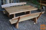 Vrtna miza + 2x klop - material BREST