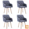 Jedilni stoli 4 kosi blago 55x55x84 cm temno sive barve