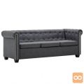Trosed kavč Chesterfield blago temno sive barve