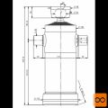 Cilinder teleskopski, 5stopenj, 11t, 1480mm, s kroglo 3053S