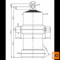 Cilinder teleskopski, 7stopenj, 11t, 2060mm, z luknjo 7009F