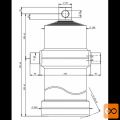 Cilinder teleskopski, 7stopenj, 14t, 2605mm, z luknjo 7020F