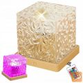 Akrilna aku. LED RGB kristalna svetilka kocka USB + daljinec