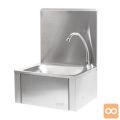 Stenski inox umivalnik z vklopom na koleno + armatura 2