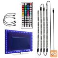 LED osvetlitev televizorja RGB 4 x 50 cm USB LED trak set